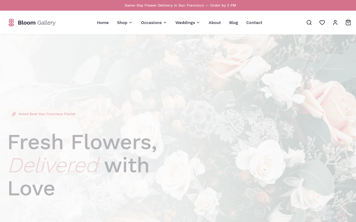 Bloom Galery — Florist sample website