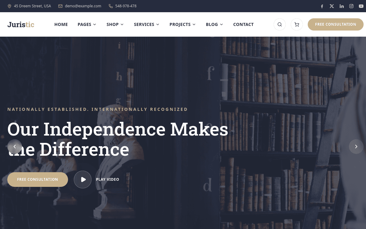 Juristic — Law Firm sample website