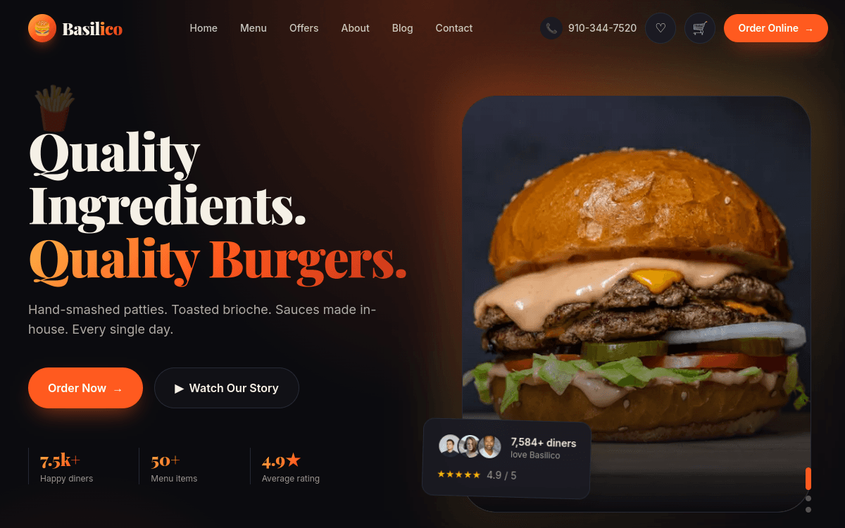 Basilico — Restaurant sample website